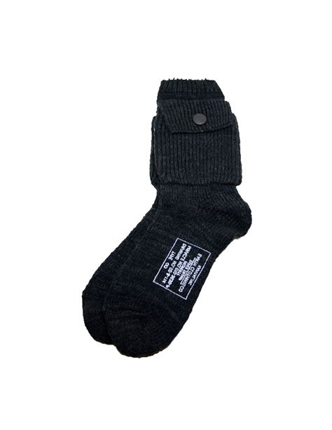 Kapital Black Half Leg Socks With Pocket