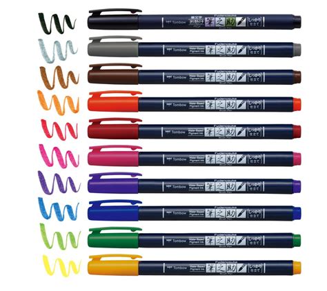 筆文字サインペンを多色化、アーティストの要望から。全10色「筆之助しっかり仕立て」 日米欧で同時発売 株式会社トンボ鉛筆