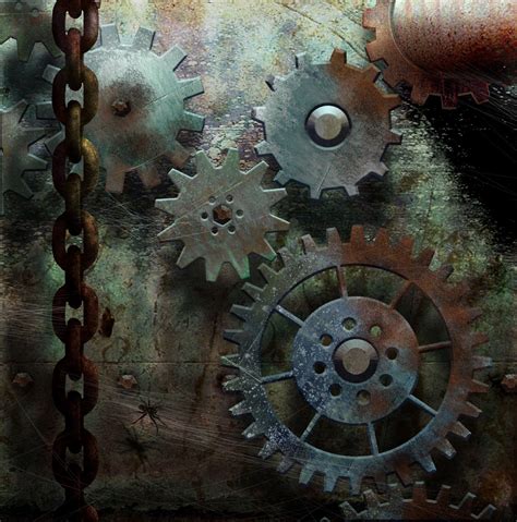 Rusty Chain And Cogs Steampunk Mechanical Art Art Art Images