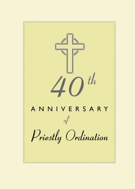 Priest 40th Anniversary Of Ordination Yellow With Cross Card Ad
