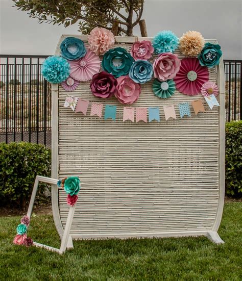 Paper Flower Photo Booth Backdrop Made With Cricut Paper Flowers