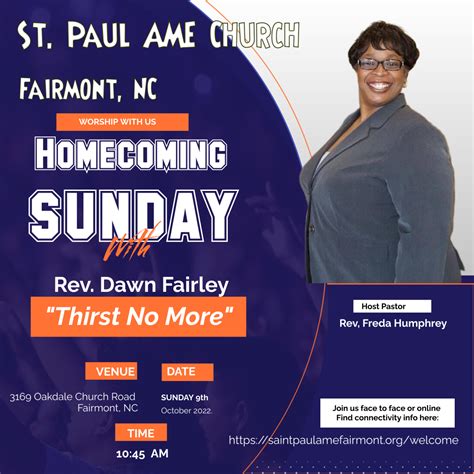 Homecoming 2022 Saint Paul Ame Church Fairmont