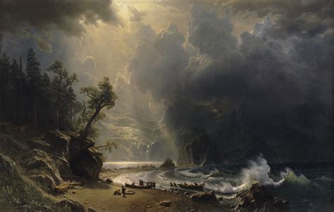 Puget Sound On The Pacific Coast By Albert Bierstadt Oil On Canvas X In Albert