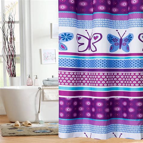 Mainstays Kids Purple Butterfly Shower Curtain Home And Kitchen