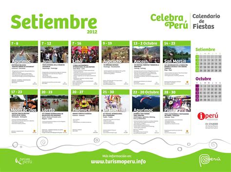 Calendario De Fiestas De Setiembre By Visit Peru Issuu