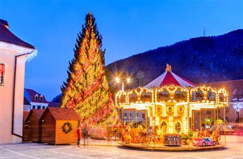Christmas Market Brasov Transylvania Romania Stock Image Image Of