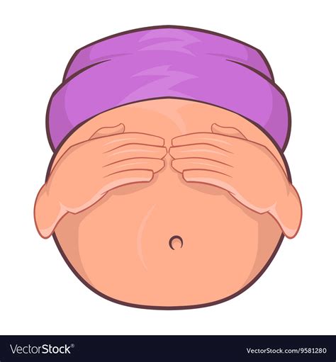 Pregnant Belly Icon Cartoon Style Royalty Free Vector Image