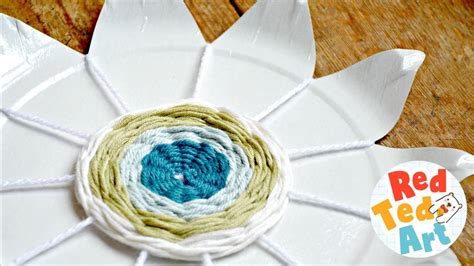 Paper Plate Weaving Flower Easy Weaving Projects For Kids Youtube