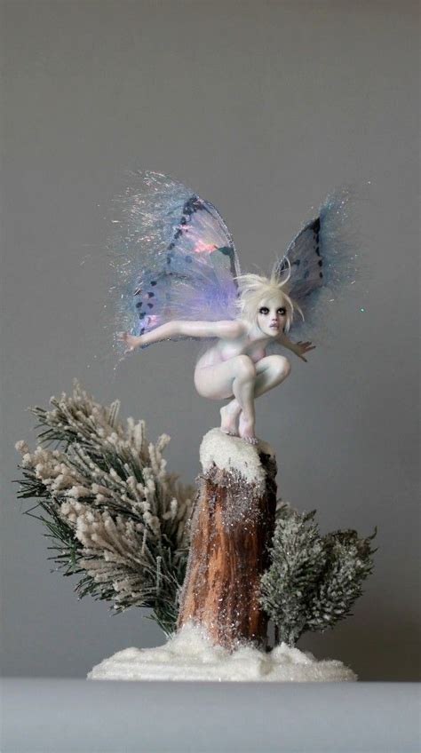 Frosty Tinkerbell Winter Faerie Ooak By Nicole West Fantasy Art