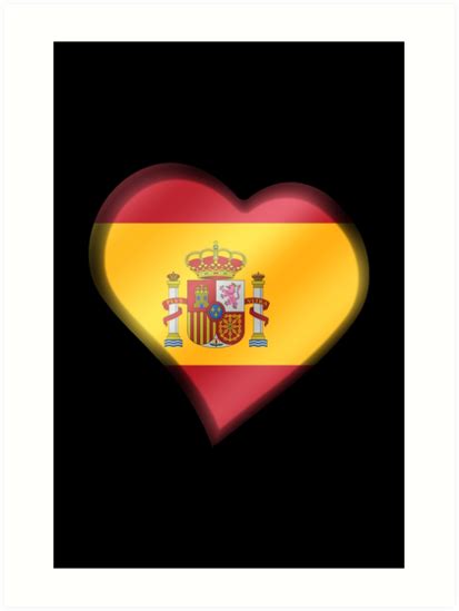 Spanish Flag Spain Heart Art Prints By Graphix Redbubble