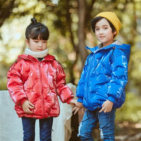 2018 New Childrens Down Jacket Boys Winter Coat Girls Hooded Warm