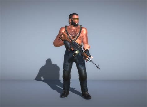Swat Gunner With Machine Gun 3d Model Animated Rigged Obj 3ds Fbx