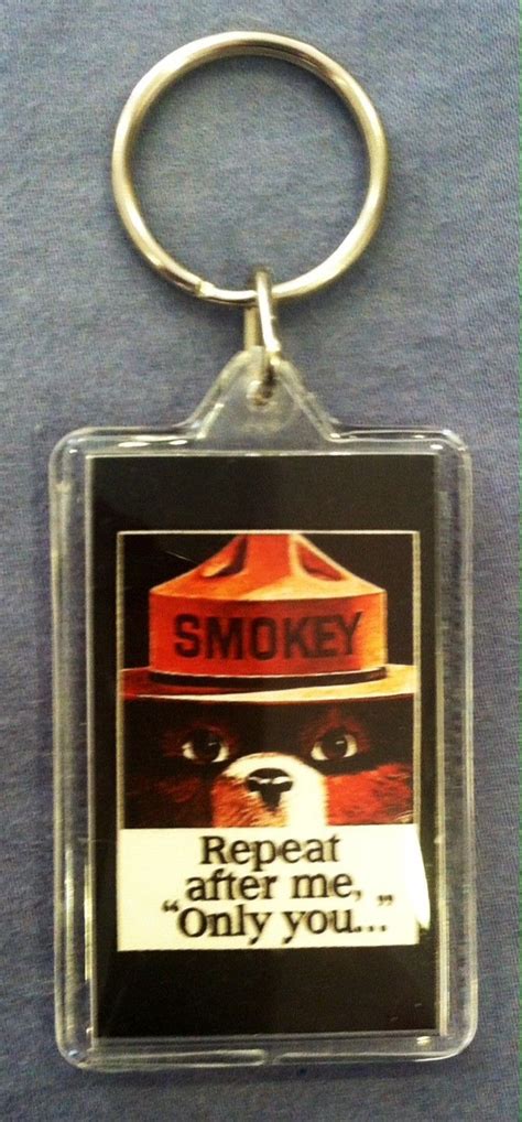 Vintage Smokey The Bear Keyring Repeat After Me Only You Smokey