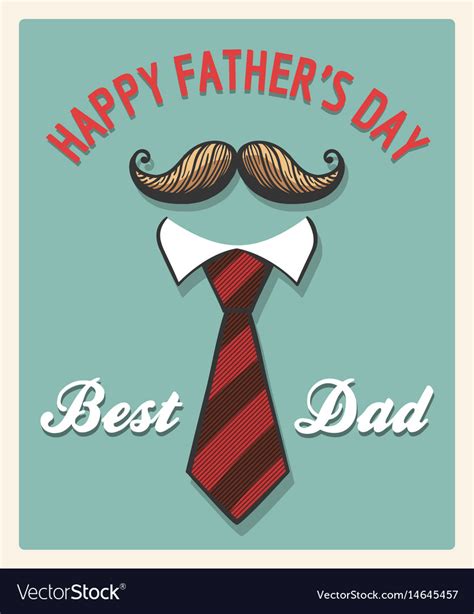 Happy Fathers Day Retro Poster Royalty Free Vector Image