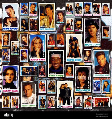 Collage With Popular Vintage Entertainment Celebrities Circa 1980s