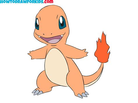 How To Draw Charmander Easy Drawing Tutorial For Kids