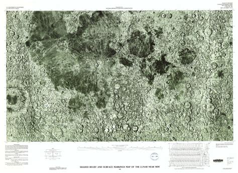 Moon Shaded Relief And Surface Markings Map And Shaded Relief Map Of