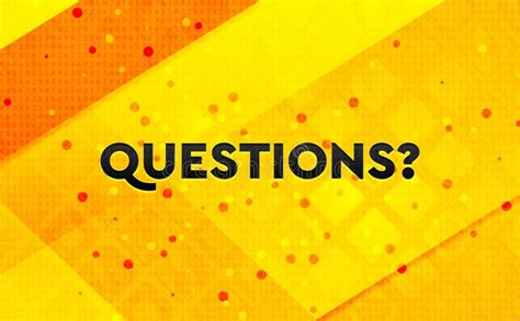 Questions Abstract Digital Banner Yellow Background Stock Illustration