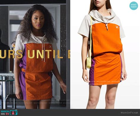 Wornontv Laurens Orange Colorblock Mini Dress On Queens Pepi Sonuga