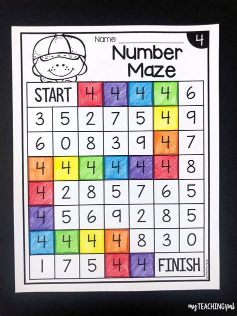 number mazes   math activities preschool numbers preschool