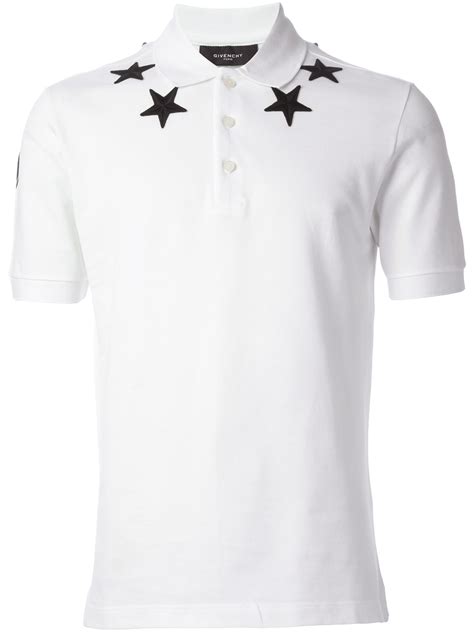 Lyst Givenchy Star Embroidered Polo Shirt In White For Men