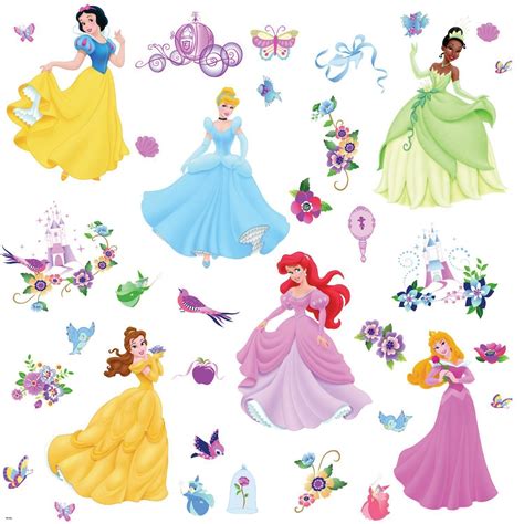 Disney Princess Peel And Stick Wall Stickers And Gems 997