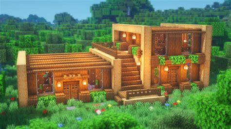 Pe Minecraft How To Build A Wooden House Simple Survival House Tutorial