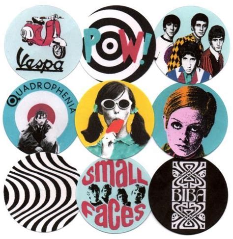 Details About 9 Mod Badges The Who Small Faces Pop Art Twiggy Biba