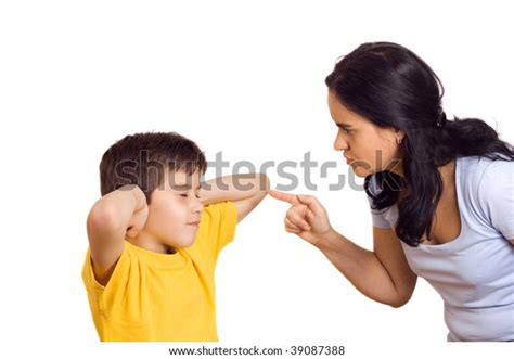 Mother Scolding Her Son Pointed Finger Stock Photo Edit Now 39087388