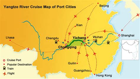 Yangtze River Map Yangtze Cruise Location Route Ports And Transfer