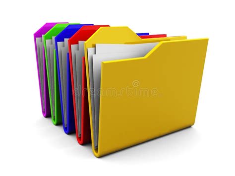 Colorful Folders Stack Stock Illustration Illustration Of Document