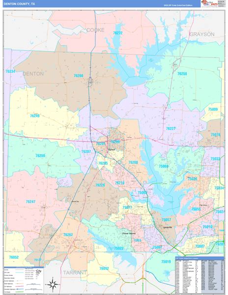 Denton County Tx Zip Code Maps Color Cast