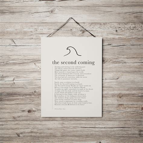 Wb Yeats Print The Second Coming Poem Yeats Quote Yeats Etsy