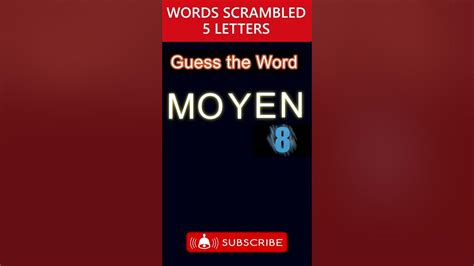 Moyen 5 Five Letter Word Scrambled Quiz 45 Shorts Youtube