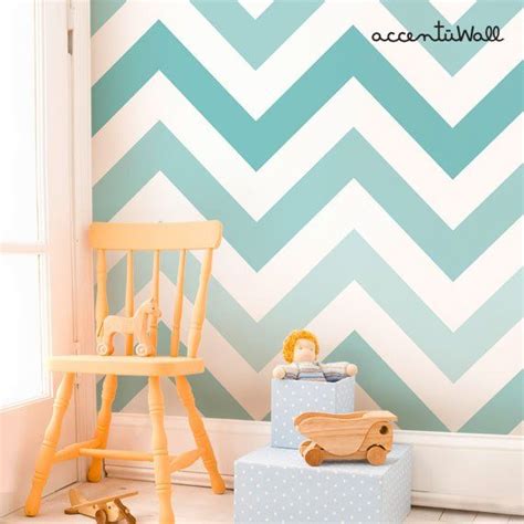Chevron Teal Peel And Stick Fabric Wallpaper Accentuwall Peel And Stick