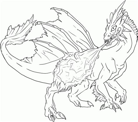 Cute Fire Dragon Coloring Pages