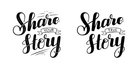 Share Your Story Lettering Truth And Experience Concept Vector