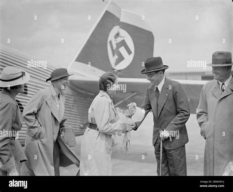 Nazi Perfect Woman Arrives By Air To Attend London Conference Frau Gartrud Scholz Klink