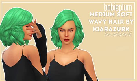 Sims 4 Cc — Bobieplum Kiarazurk Medium Soft Wavy Hair