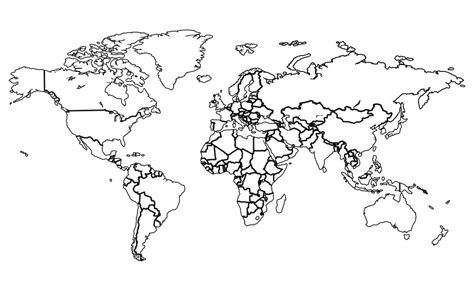 Best Images Of Simple World Map Printable Simple World Map With Countries Labeled Black And