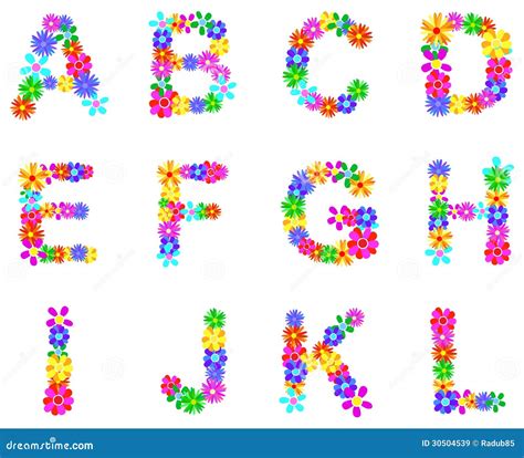 Spring Flowers Alphabet Stock Vector Illustration Of Letters 30504539
