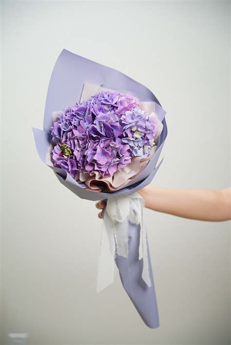 Purple Hydrangea Bouquet By Sf Floral