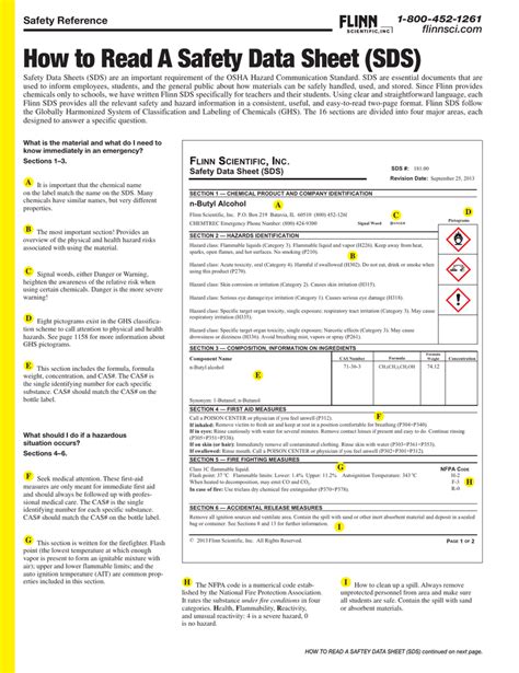 How To Read A Safety Data Sheet Sds