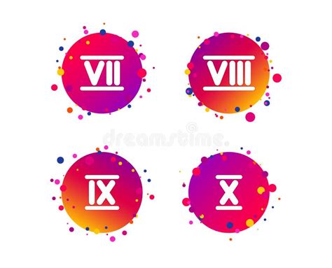 Iconos Del Número Romano Número Uno Dos Tres Ilustración Del Vector