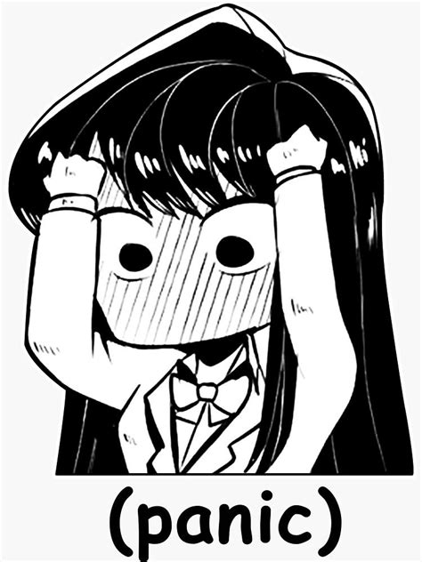 Funny Manga Panic Chibi Komi San Meme Sticker By Midnight Ideas Anime