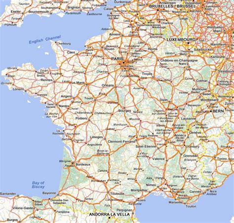 Printable Road Map Of France Adams Printable Map