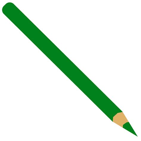 Green Pencil On White Background Free Image Download