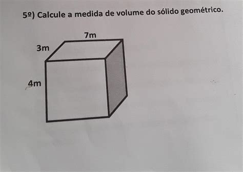 Calcule A Medida De Volume Dos Sólido Geométrico Br