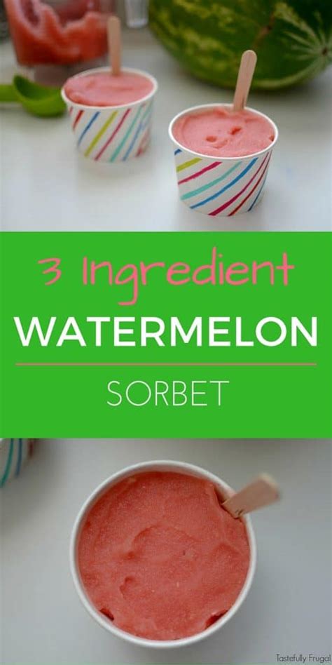 3 Ingredient Watermelon Sorbet Tastefully Frugal