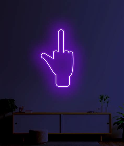 Middle Finger Custom Led Neon Sign Neonty